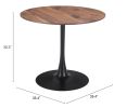 Opus Modern Brown & Black Floating Disc Pedestal Dining Table