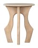 Eda White & Natural Marble and Mango Wood Side Table