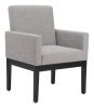 Senzil Gray Modern Deco Fabric Dining Chair with Arms