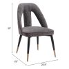 Artus Contemporary Teddy Fabric Dining Chair with Steel Frame