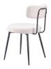 Blanca Modern Ivory Dining Chair with Black Steel Frame
