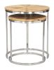 Bari Modern Acacia Wood Coffee Table Set with Steel Frame