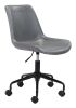 Byron Mid-Century Modern Vinyl Office Chair - Gray