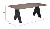 Lisse Espresso Rubberwood Rectangular Dining Table