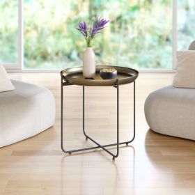 Bronson Modern Industrial Powder-Coated Steel Side Table
