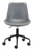 Byron Mid-Century Modern Vinyl Office Chair - Gray