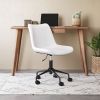 Byron Mid-Century Modern Vinyl Office Chair - White