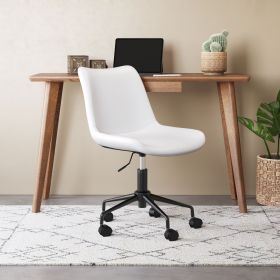 Byron Mid-Century Modern Vinyl Office Chair - White
