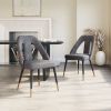 Artus Contemporary Teddy Fabric Dining Chair with Steel Frame