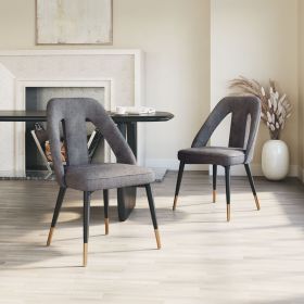 Artus Contemporary Teddy Fabric Dining Chair with Steel Frame