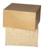 Cinza Gold and Beige Modern Iron Side Table