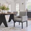 Senzil Gray Modern Deco Fabric Dining Chair with Arms