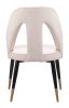Artus Modern Glam Teddy Fabric Dining Chair with Steel Frame