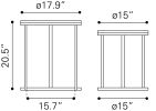 Bari Modern Acacia Wood Coffee Table Set with Steel Frame