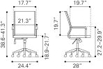 Contemporary Adjustable Office Chair with Rolling Base
