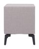 Modern Gray Two-Drawer Fabric Accent Side Table