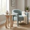 Eda White & Natural Marble and Mango Wood Side Table