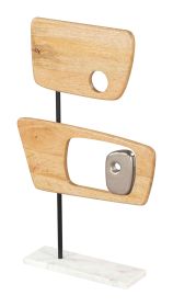 Wize Natural Cast Aluminum Tabletop Sculpture with Marble Base