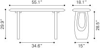 Arasan Contemporary Organic Solid Acacia Wood Console Table