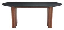 Lassig Modern MDF Wood Dining Table - Black & Walnut