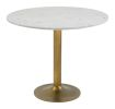 Fullerton Modern Marble Pedestal Accent Table