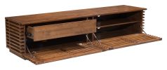 Linea Scandinavian Solid Fir Wood Wide TV Stand - Walnut