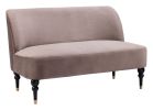 Bintulu Modern Velvet Loveseat with Wooden Legs