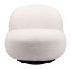 Myanmar Cream Shearling-Style Modern Accent Chair