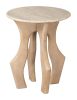 Eda White & Natural Marble and Mango Wood Side Table