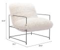 Pelut Modern Shearling-Style Accent Chair with Steel Frame