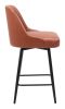 Keppel Glam Art Deco Swivel Counter Stool - Brown