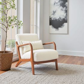 Macio Cream Modern Polyester Accent Chair