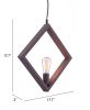 Rotorura Rust & Black Diamond-Frame Ceiling Lamp