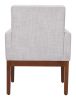 Senzil Ivory Modern Deco Fabric Dining Chair with Arms