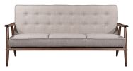Rocky Putty Modern Three-Seat Sofa with Button Tufting