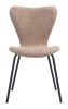Tollo Taupe Modern Deco Dining Chair with Electroplated Steel Frame
