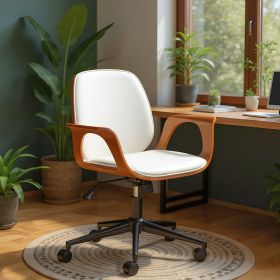 Ali Modern White Office Chair – Vinyl, Plywood & Steel
