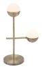Waterloo White & Bronze Mid-Century Modern Table Lamp with Frosted Glass