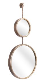 Motts Mid-Century Modern Bronze Industrial Wall Mirror