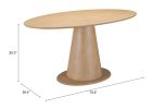 Disque Natural Modern Rubberwood Dining Table
