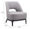 Mistley Modern Gray Vinyl Accent Chair with Wood Base