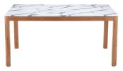 Jemy White Modern Rubberwood Dining Table