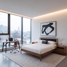 Netz Black Modern Queen Bed
