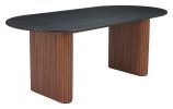 Lassig Modern MDF Wood Dining Table - Black & Walnut