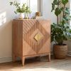 Hira Natural Solid Acacia Wood Storage Cabinet