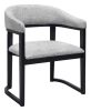 Anasa Modern Gray Dining Chair – Polyester Fabric & Rubberwood