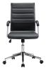 Liderato Mid-Century Modern Vinyl Office Chair - Black