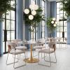 Opus White & Gold Modern Floating Disc Pedestal Dining Table