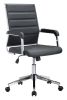 Liderato Mid-Century Modern Vinyl Office Chair - Black