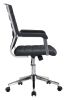 Liderato Mid-Century Modern Vinyl Office Chair - Black